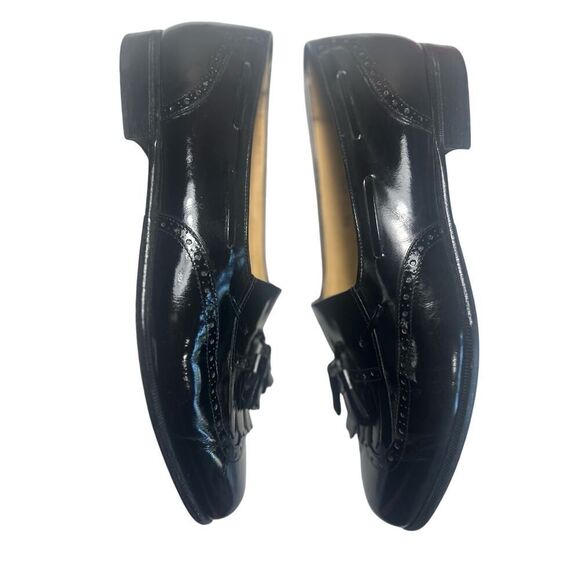 VTG Salvatore Ferragamo Made in Italy Men 9D Kiltie Tassel Black Leather Loafer - Picture 2 of 13